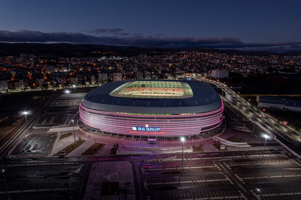 sivasspor stadyumu dış aydınlatma